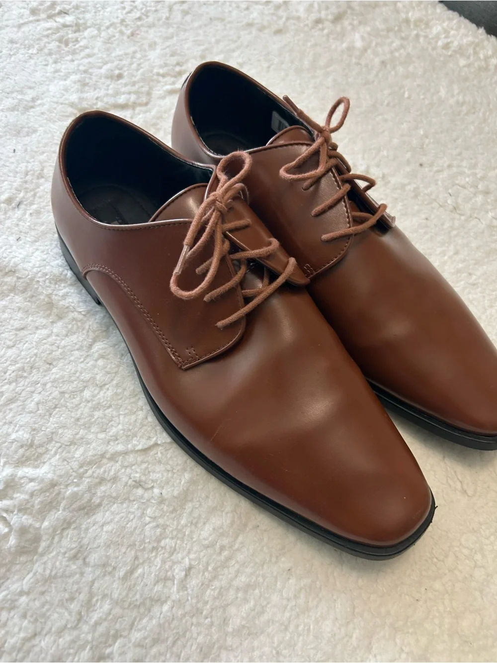 Joseph Abboud Men's Brown Leather Derby Oxfords